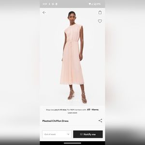 H&M Pleated Chiffon Dress Pink Size Medium